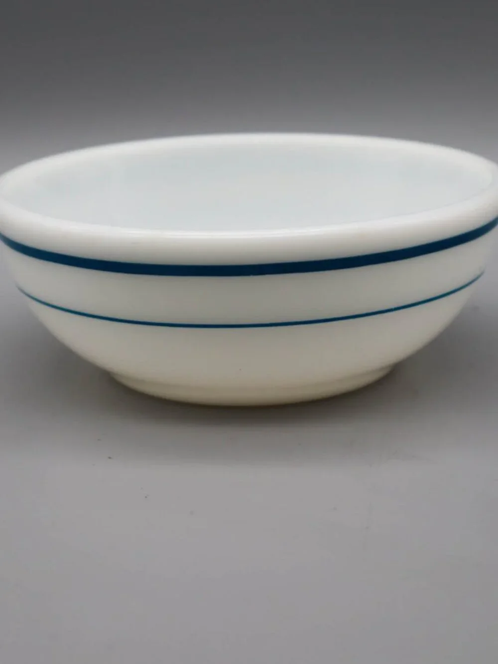 Vintage Pyrex Tableware by Corning Small Turquoise Striped Bowl 5 1/2